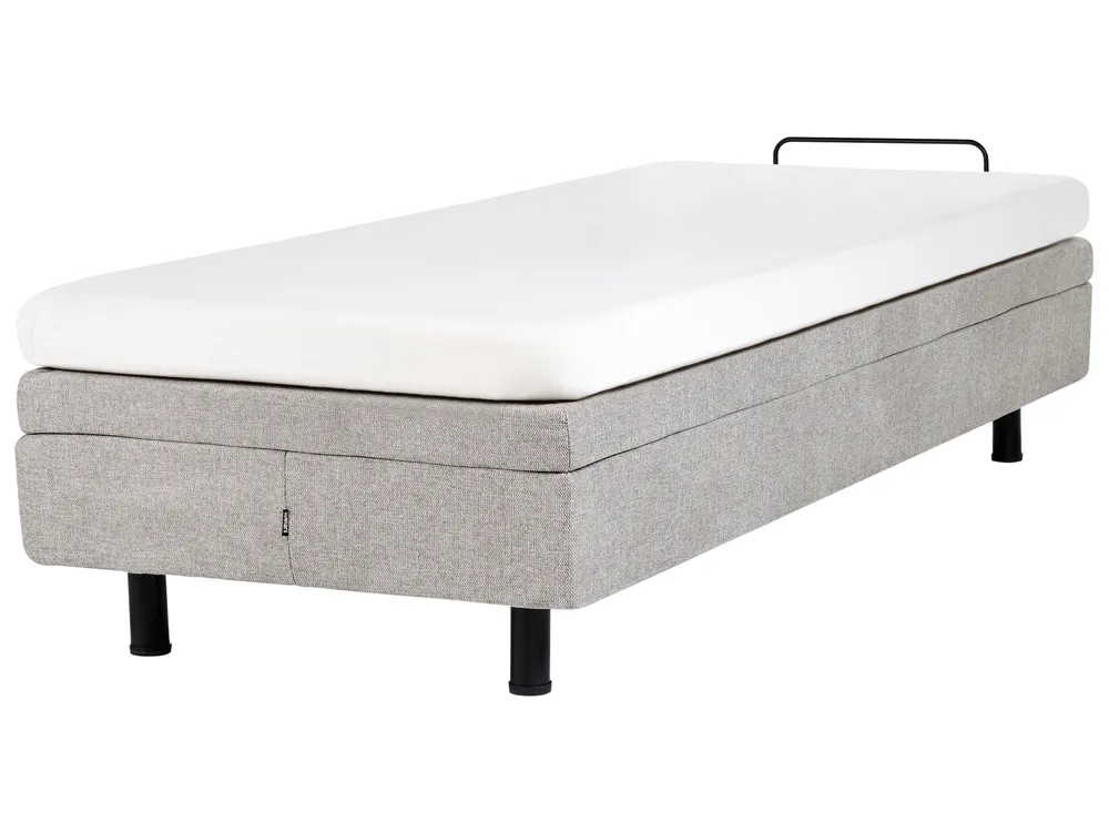 Verstellbares Bett ohne Kopfteil Stoff DUKE II 80 x 200 cm Hellgrau_952112