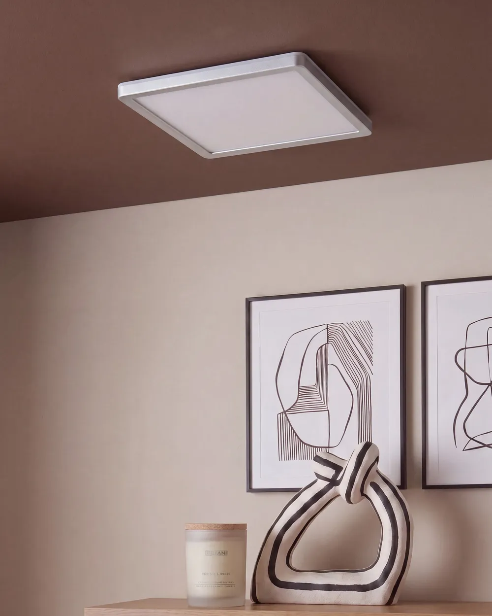 LED Ceiling Lamp TIVORA with Remote with Dimmer Silver_1131080