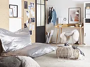 Bean Bag 600 L FUZZY 180 cm 230 cm Silver_1150543