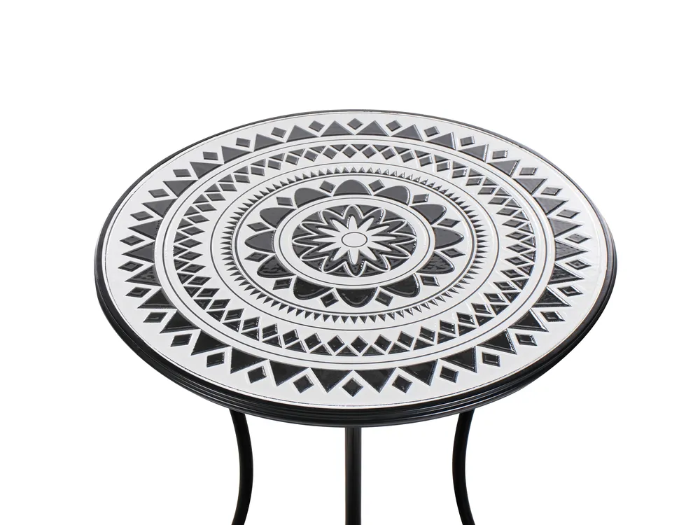 Bistro Set klappbar COMISO Metall Schwarz / Weiß_982151