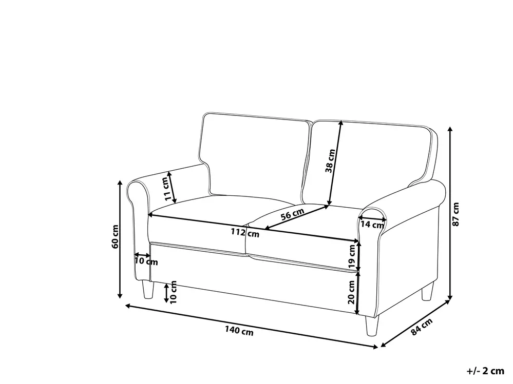 Sofa 2 Seater RONNEBY Corduroy Dark Green_901411