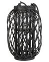 Laterne MAURITIUS 40 cm Weidenholz Schwarz