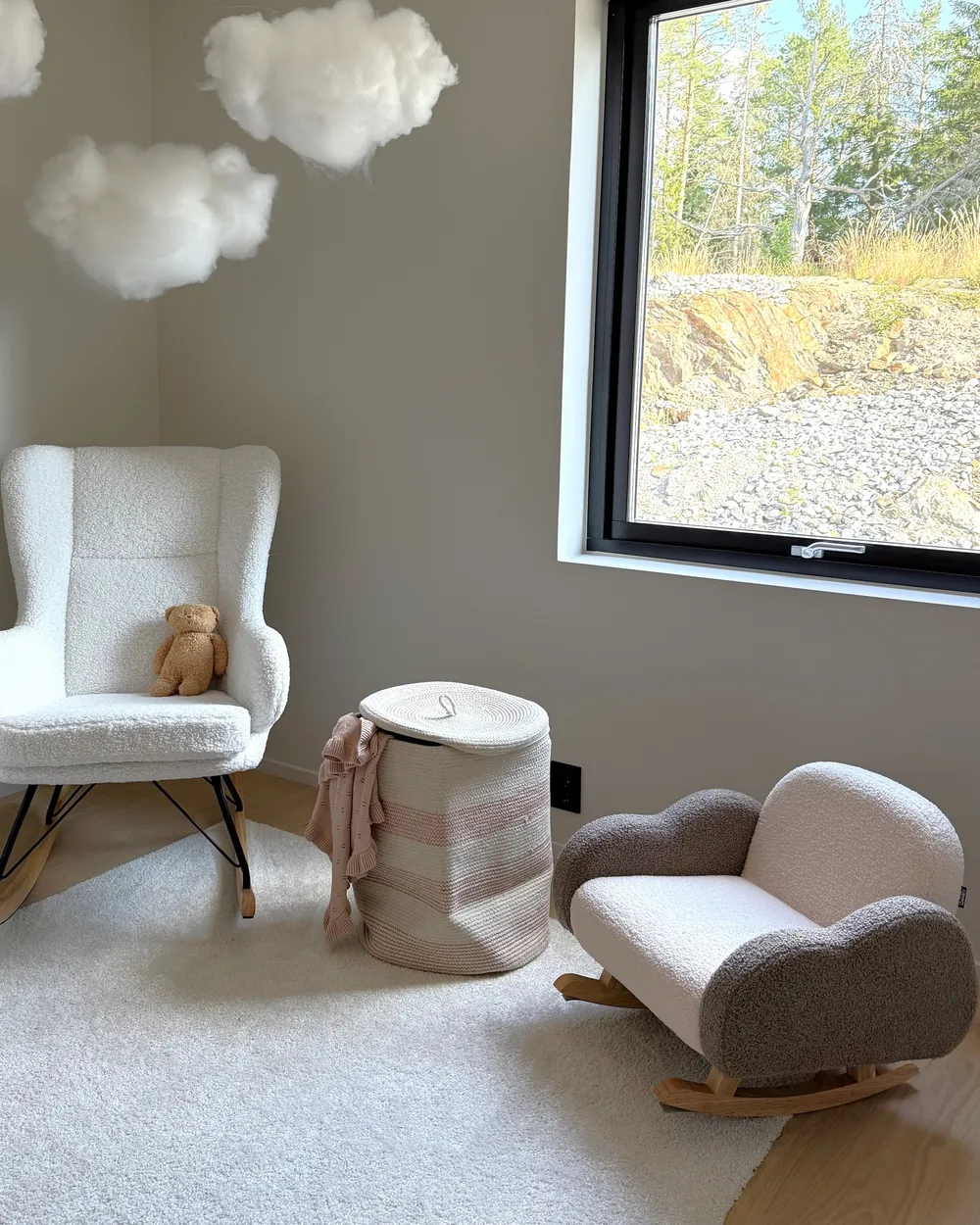 Kids Rocking Chair Cloud SKARE Boucle Beige_1005818