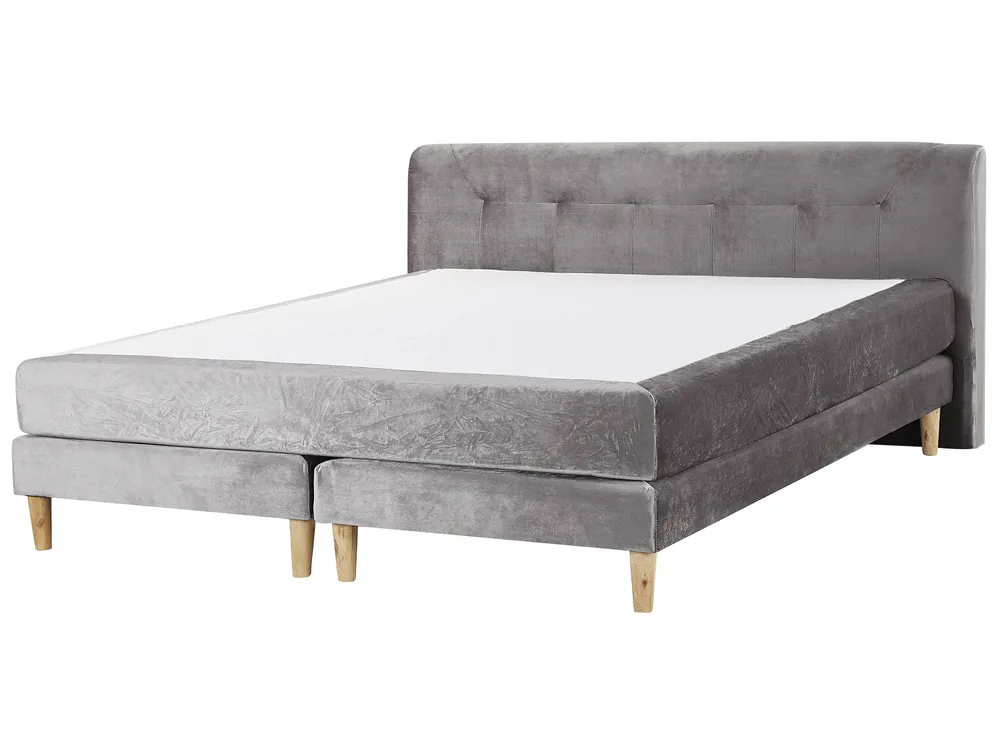 Boxspringbett Samtstoff MARQUISE 180 x 200 cm Grau