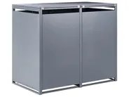 Doppel-Mülltonnenbox 480 L PIACENZA Metall Dunkelgrau_1073507
