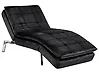 Chaiselongue LOIRET Samtstoff Schwarz