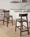 Set mit 2 Barstühlen ISANTI Holz Dunkelbraun / Grün