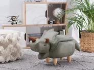 Tierhocker mit Stauraum TRICERATOPS Dinosaurier Stoff Dunkelgrün_750883