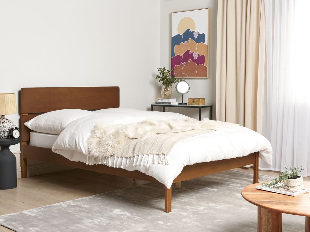 Bed BOISSET 140 x 200 cm (EU Double) Brown Ash Wood
