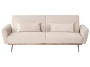 Schlafsofa 3-Sitzer EINA Samtstoff Hellbeige_1057717