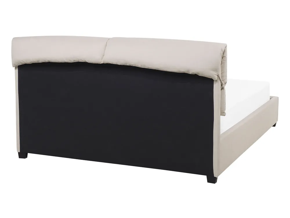 Bett mit Lattenrost Stoff BELFORT 140 x 200 cm Hellbeige_719944