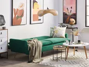Sofa Bed 3 Seater VETTRE Velvet Dark Green_787935