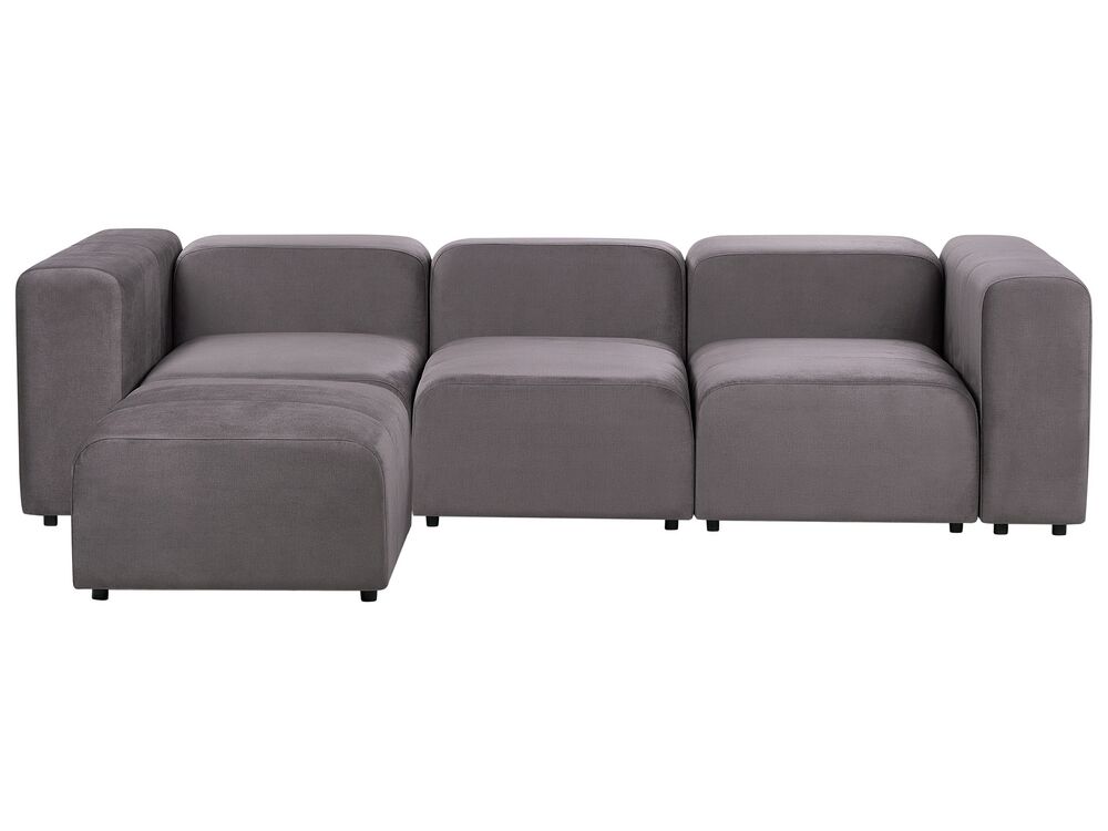 Modulaire bank 3-zits FALSTERBO met ottomaan Fluweel Taupe