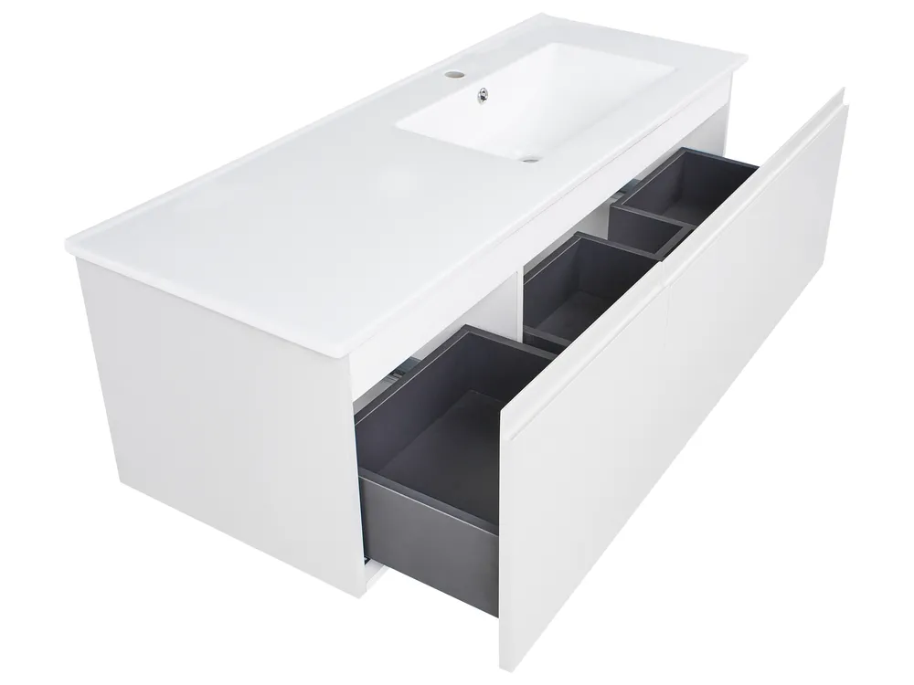 Wandmontierter Waschbeckenunterschrank mit Waschbecken COROICO Hellgrau_1010462