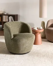 Swivel Armchair KUOLPA Chenille Dark Green_1070375