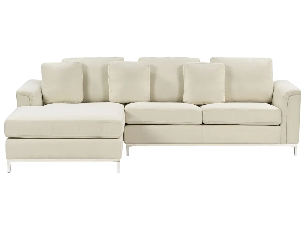 Ecksofa 4-Sitzer OSLO Stoff Beige rechtsseitig_944639