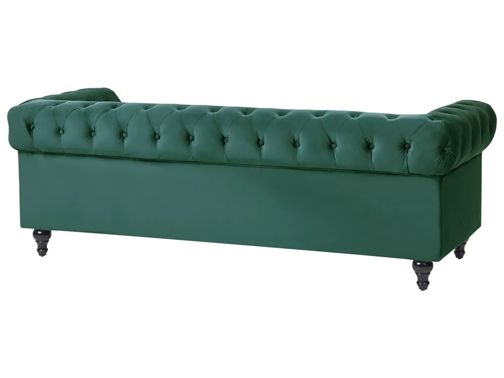Living Room Set 4 Seater CHESTERFIELD Velvet Emerald Green_707712