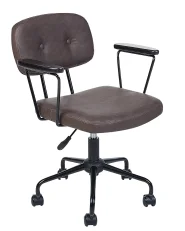 Schreibtischstuhl ALGERITA Kunstleder Dunkelbraun_855209