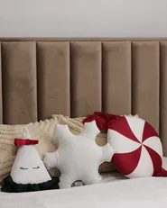 Dekokissen 3er Set NOELNEST 30 x 35 cm 40 x 40 cm Samtstoff Bunt Weihnachtsmotiv_1035967