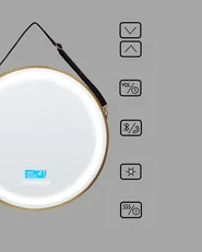 Kopalniško ogledalo LED DAROIS 60 cm 60 cm z zvočnikom Bluetooth Zlati_940504