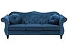 Sofa 3-Sitzer SKIEN II Samtstoff Marineblau