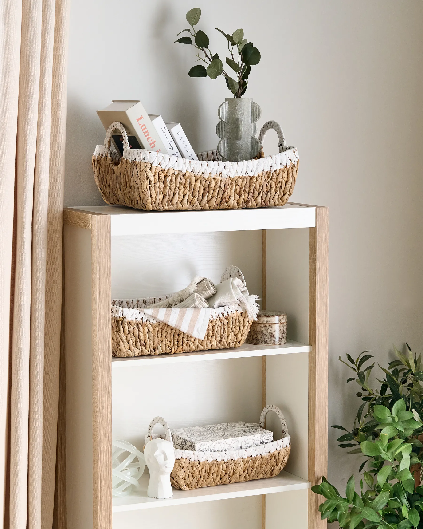 Set of 3 Baskets CAMPHA Wicker Natural_886148