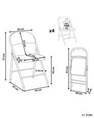 Klappstuhl 4er Set SPARKS Metall Beige_1074355