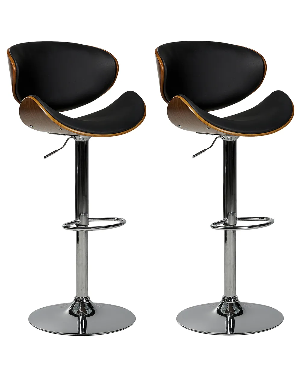 Set mit 2 Barstühlen ROTTERDAM drehbar Kunstleder Schwarz