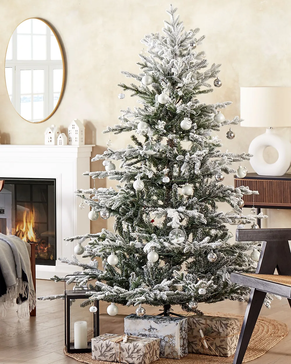 Künstlicher Weihnachtsbaum mit Schnee BRISCO 180 cm Weiß