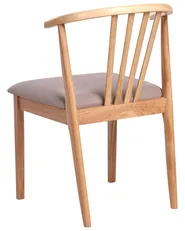 Set of 2 Dining Chairs CRAIG Wood Light Brown/ Taupe_1010678