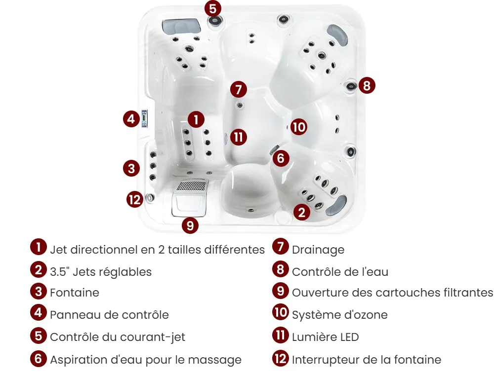 Spa d'extérieur avec LED CALIMA Blanc_967608
