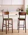 Set mit 2 Barstühlen AMBLER Holz Dunkelbraun / Grün