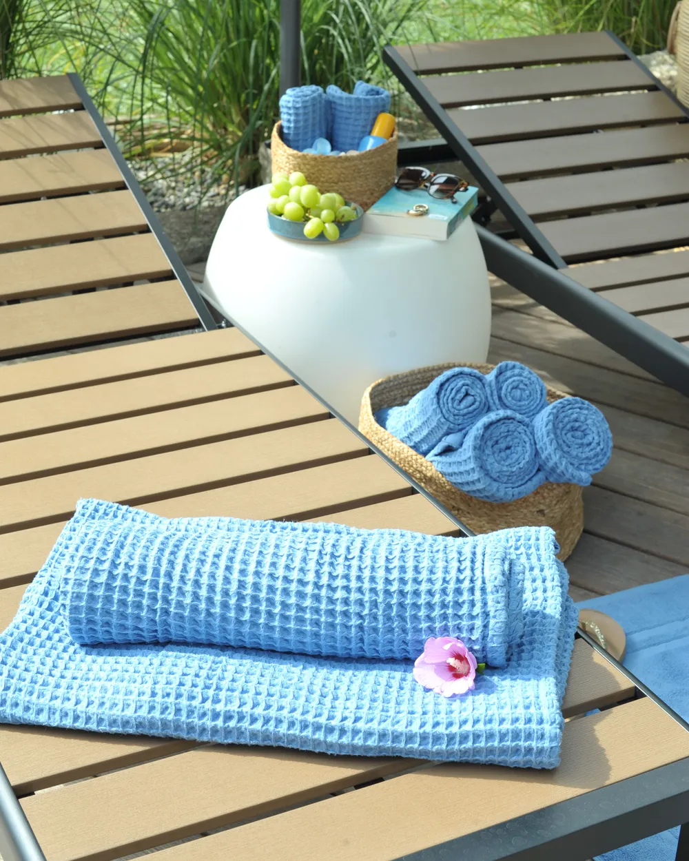 Handtücher 11er Set AREORA Baumwolle Blau_937490