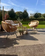 Gartensofa Set 4-Sitzer MARATEA Rattan Naturfarben_989102