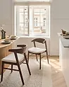 Esszimmerstuhl 2er Set LILLY Stoff Dunkelbraun / Cremeweiß