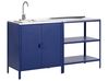 Outdoor-Küche 2er Set mit Spüle VILAMA Blau Metall