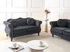 Sofa 2-Sitzer SKIEN Samtstoff Schwarz