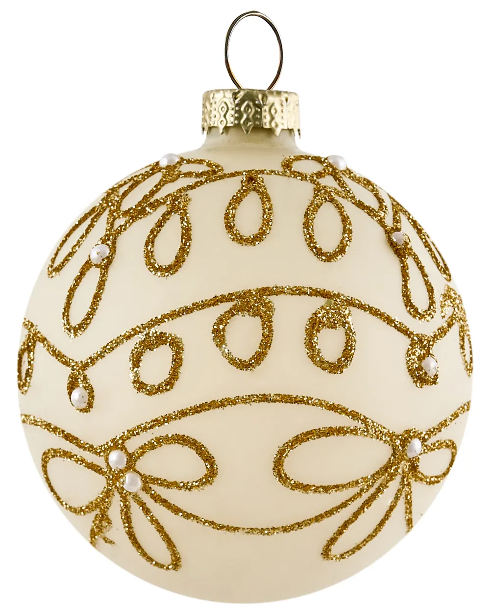 Weihnachtskugel 70er Set FLICKER Glas Gold_1028354