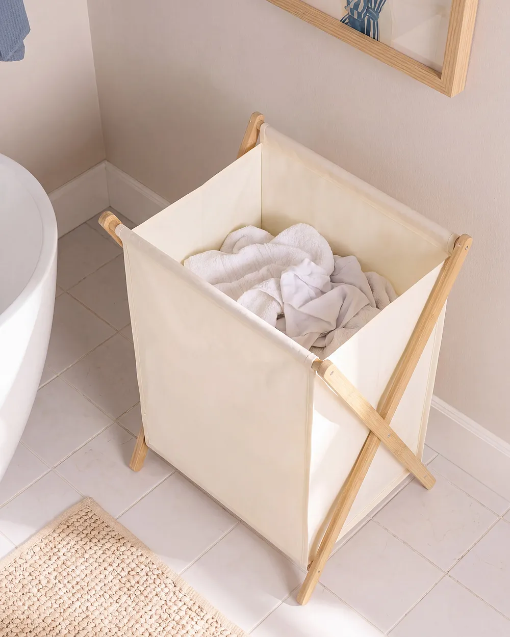 Košara za rublje CAHUIL Bambusovo drvo Svijetlosmeđa 69 L_1144467