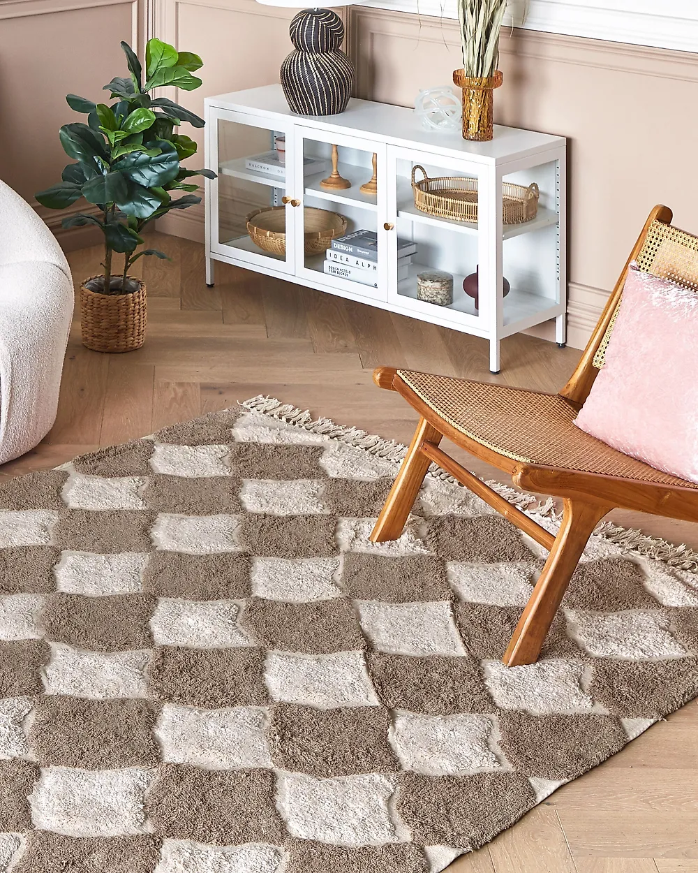 Rug SINOP Beige 160 x 230 cm Cotton_1180178