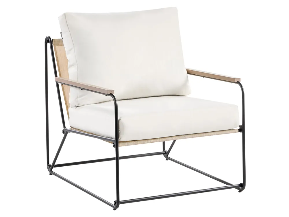 Gartensofa Set 5-Sitzer VENARIA mit Tischen Metall Beige / Schwarz_1053960