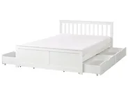 Bett mit 4 Schubladen OLENDON Kiefernholz Weiß 140 x 200 cm_954767