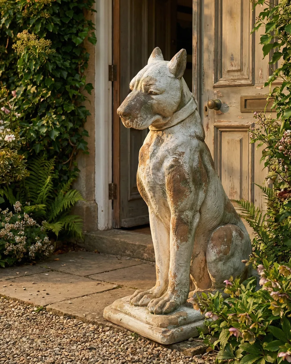 Gartenskulptur CAPALBIO Hund Beige