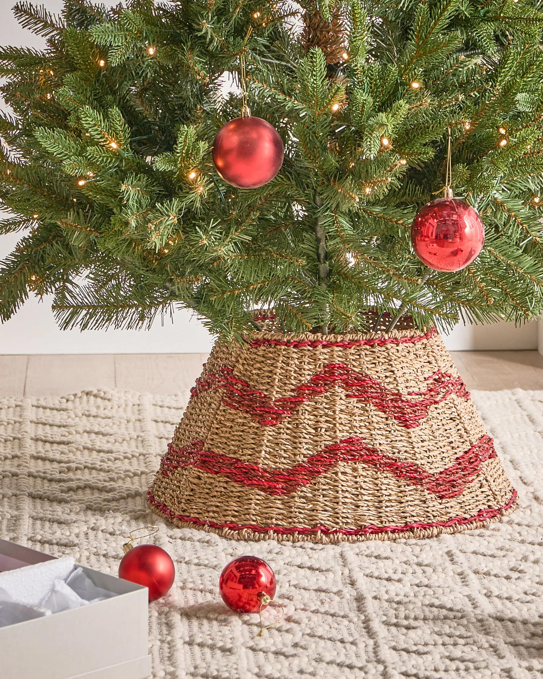 Weihnachtsbaumkragen HIVER 43 cm Seegras Rot_1011277