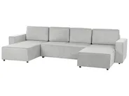 U-Shape Sofa Bed 4 Seater VATNE with Storage Fabric Grey_950575
