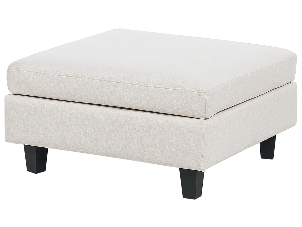 U-förmiges Modulsofa 5-Sitzer UNSTAD mit Ottomane Stoff Hellbeige_891146