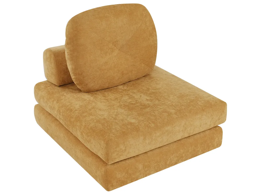 Single Sofa Bed OLDEN Chenille Mustard_980862