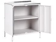 Outdoor-Küche 4er Set mit Spüle VILAMA Weiß Metall_974061