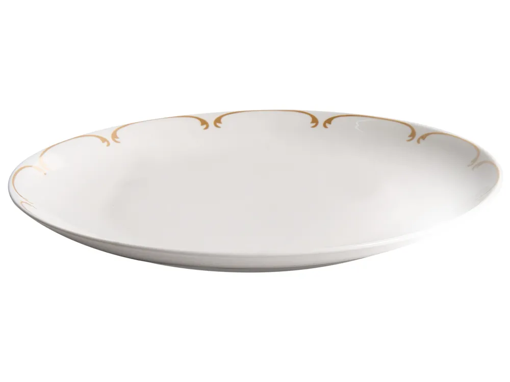 Set of 24 Dinnerware CHAROLI Porcelain White/ Gold_1061872