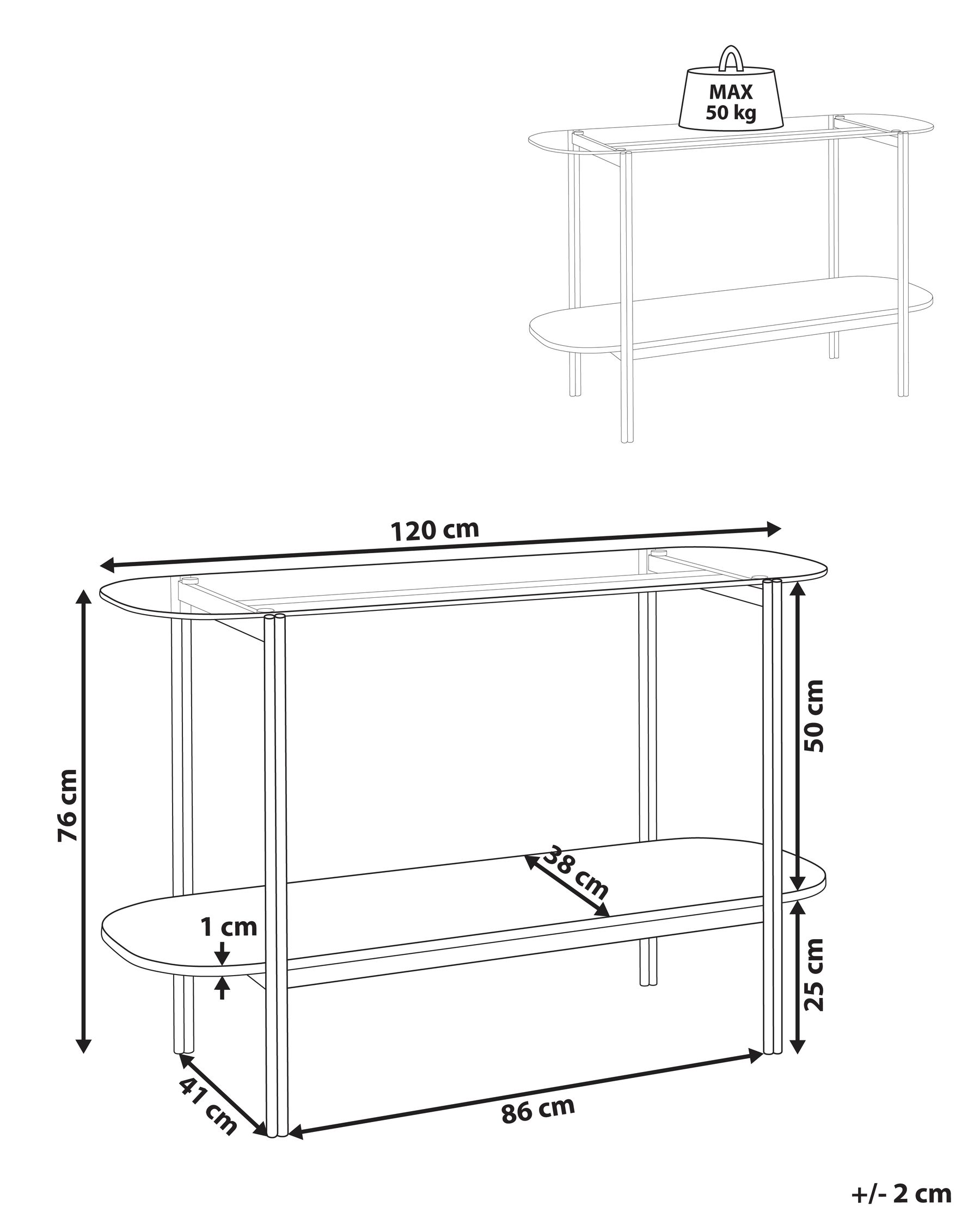 Konsolentisch LOVELL Sicherheitsglas Silber_937194
